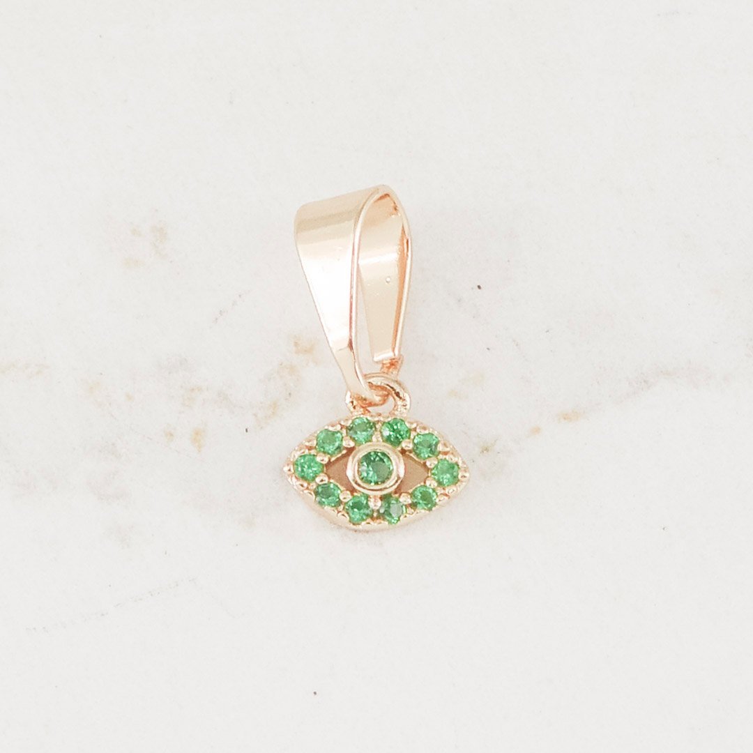 DIJE OJO TURCO MINI CIRCONES ESMERALDA DIJE OJO TURCO MINI CIRCONES ESMERALDA